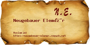Neugebauer Elemér névjegykártya